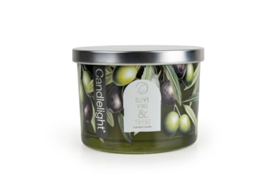 Glass Candle With Metal Lid Olive Vine & Thyme Glass Candle With Metal Lid Olive Vine & Thyme