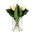 Bouquet Of Tulips Cream In Glass Vase