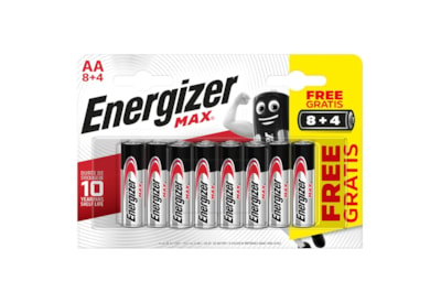 Energizer Max Aa Batteries 8+4 (ENERLR6B8-4FREEMAX)