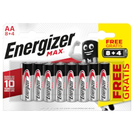 Energizer Max AA Batteries 8+4