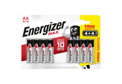Energizer Max Aa Batteries 4+4 (ENERLR6B4-4FREEMAX)
