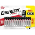 Energizer Max Aaa Batteries 8+4 (ENERLR03B8-4MAX)