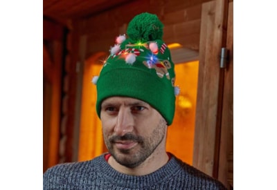 Three Kings Flashing Beanie Hat - Gingerbread