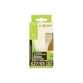 Ecolight 10w Led Glsl Warm White Led E27 Bulb (EC79419)