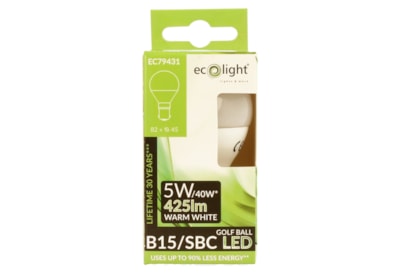 Ecolight 5w Led Golf Ball Warm White Led B15 Bulb (EC79431)