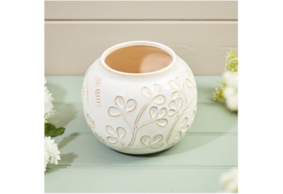 Ava Leaf Vase Or Planter Cream (7CM101)