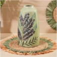 Ceramic Hand Painted Green Vase W/grapes S (7CM110)
