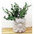 3d Flower Planter Wht Ceramic Lg (7GD521)