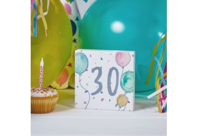 30Th Birthday Block White Ceramic 30Th Birthday Block White Ceramic