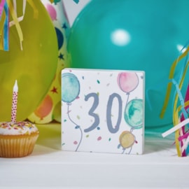 30Th Birthday Block White Ceramic