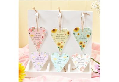 Spring Floral Ceramic Heart Hanger (7SF213)