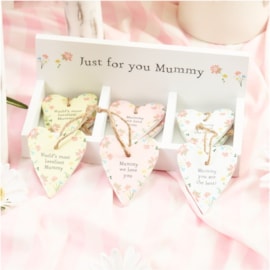 Spring Floral Ceramic Mummy Heart Hanger 3 Asst (7SF215)
