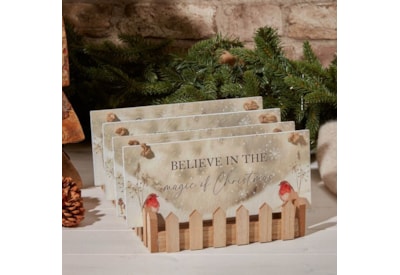 Christmas Slate Woodland Animal Plaque Asstd