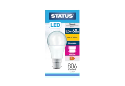 Status 8.5w Led Gls B22 Warm White Dimmable Bulb Status 8.5w Led Gls B22 Warm White Dimmable Bulb
