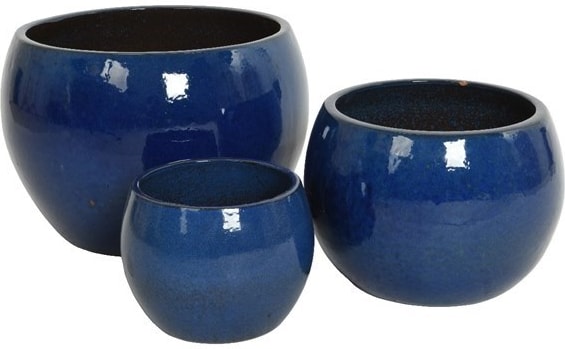 Luca Glazed Planter Blue 55cm (802522L)