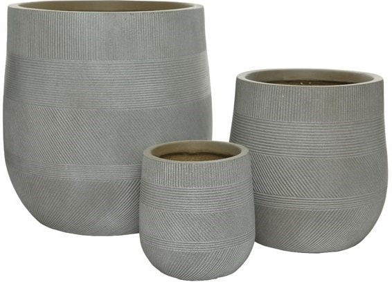 Liam Taupe Stripe Planter Large 43cm (850571L)
