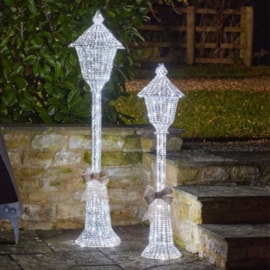 Three Kings Glitter Twist Lamp Post Silver 1.2m Three Kings Glitter Twist Lamp Post Silver 1.2m