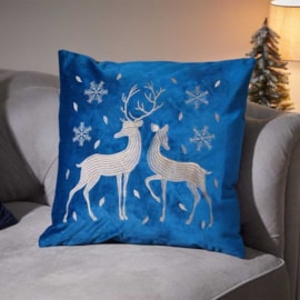Three Kings Reindeer Cushion Sapphire 45cm Three Kings Reindeer Cushion Sapphire 45cm