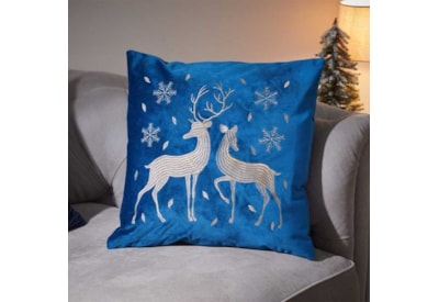Three Kings Reindeer Cushion Sapphire 45cm Three Kings Reindeer Cushion Sapphire 45cm