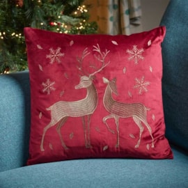 Three Kings Reindeer Cushion Ruby 45cm Three Kings Reindeer Cushion Ruby 45cm