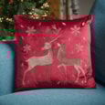 Three Kings Reindeer Cushion Ruby 45cm Three Kings Reindeer Cushion Ruby 45cm