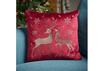 Three Kings Reindeer Cushion Ruby 45cm Three Kings Reindeer Cushion Ruby 45cm