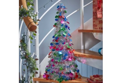 Three Kings X-bling Silver Bauble Cone 60cm