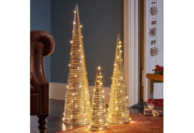 Three Kings Champagne Braid Treebelisks Set Of 3 Three Kings Champagne Braid Treebelisks Set Of 3