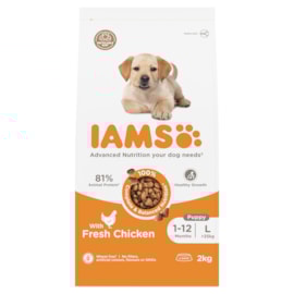 Iams Advanced Nutrition Large Breed Puppy Food With Fresh Chicken  2Kg