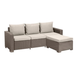 Keter California 3 Seater Chaise Longue Lounge Set - Cappuccino Keter California 3 Seater Chaise Longue Lounge Set - Cappuccino