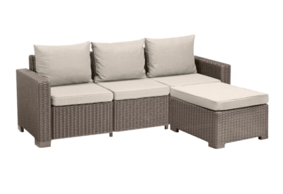 Keter California 3 Seater Chaise Longue Lounge Set - Cappuccino Keter California 3 Seater Chaise Longue Lounge Set - Cappuccino