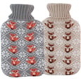 Hot Water Bottle Knitted Fox 2ltr (26981)