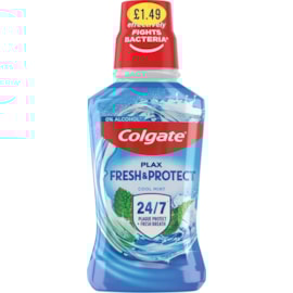 Colgate Mouth Rinse Plax Cool Mint Blue Pmp 1.49