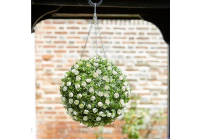 Faux Decor Topiary White Rose Ball 30 Cm Faux Decor Topiary White Rose Ball 30 Cm