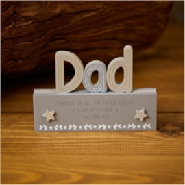 Dad Cutout Wooden Block Grey Dad Cutout Wooden Block Grey