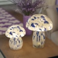Glassart Mushroom - Large - Blue And White Glassart Mushroom - Large - Blue And White