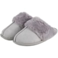 Totes Isotoner Suede Mule W/fur Cuff & Lining Grey Size 7 (95635GRY7)
