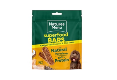 Natures Menu Superfood Bar Chicken With Coconut & Chia Seeds 70g Natures Menu Superfood Bar Chicken With Coconut & Chia Seeds 70g