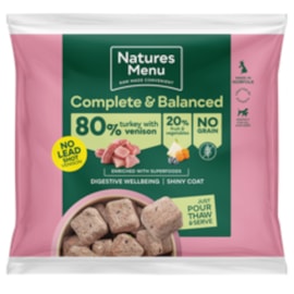 Natures Menu 80/20 Turkey With Venison Nuggets 1Kg (Frozen) Natures Menu 80/20 Turkey With Venison Nuggets 1Kg (Frozen)