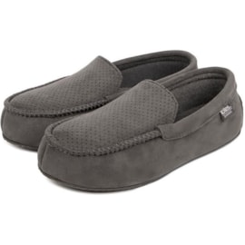 Totes Isotoner Mens Airtex Suedette Moccasin Grey Size 9 (99345GRY9)