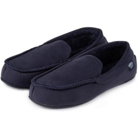 Totes Isotoner Mens Airtex Suedette Moccasin Navy Size 9 (99345NVY9)