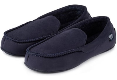 Totes Isotoner Mens Airtex Suedette Moccasin Navy Size10 (99345NVY10)