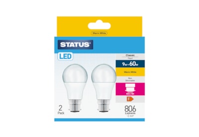 Status 8w LED Gls B22 Warm White Bulb 2pk Status 8w LED Gls B22 Warm White Bulb 2pk