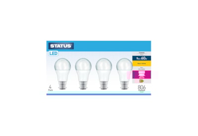 Status 8w Led Gls B22 Warm White Bulb 4pk Status 8w Led Gls B22 Warm White Bulb 4pk