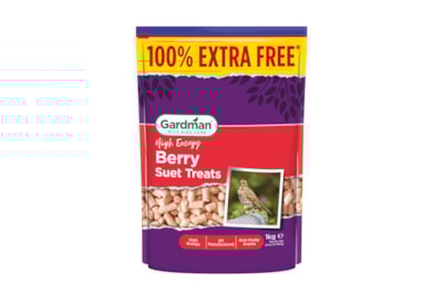 Gardman Seed & Mealworm Suet Treats Berry 1kg Gardman Seed & Mealworm Suet Treats Berry 1kg