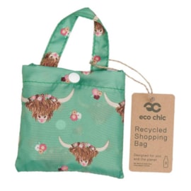 Eco Chic Green Floral Highland Cow Shopper Eco Chic Green Floral Highland Cow Shopper