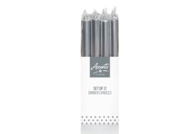 Premier Silver Dinner Candles 25cm Premier Silver Dinner Candles 25cm