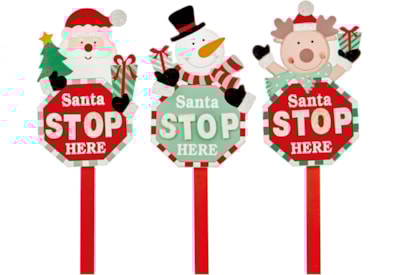 Premier Santa Stop Here Sign 68cm Premier Santa Stop Here Sign 68cm
