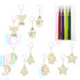 Premier Colour Your Own Wooden Christmas Keyrings 11cm Premier Colour Your Own Wooden Christmas Keyrings 11cm