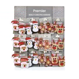 Premier Christmas Character Hairband Asstd 6cm Premier Christmas Character Hairband Asstd 6cm